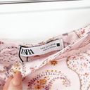 ZARA NEW  Paisley Printed Satin Maxi Skirt S Pink Photo 4