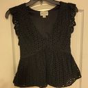 Jun & Ivy Black Eyelet Top Photo 3