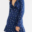 Urban Outfitters Navy Blue Floral Wrap Dress Photo 3