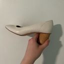 COS  Cream Leather Round Toe Wooden Heel Pumps Photo 35