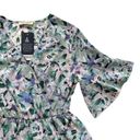 a.n.a -Kaci Dress Lavender Green Floral Flutter Short Sleeve Tiered Boho Small Photo 11