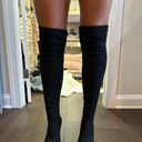 Boutique High Suede Black Over The Knee Boot Size 8 Photo 1