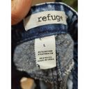 Refuge  Women's Blue Denim Cotton A-Line Pull On Short Jeans Skirt Size Large Photo 5