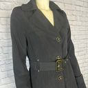 Croft & Barrow Kenneth Cole black trench coat with gold buttons and belt size medium Photo 4