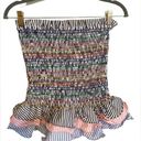 DO+BE Smocked elastic shirred pinstripe multicolor strapless tube top ruffle coquette Photo 2