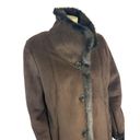 Jones New York Vintage 's luxe style trimmed, faux fur long brown coat size large Photo 4