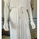 Elan  Deep V-Neck Cover-up Maxi Dress in White Photo 4