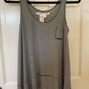 Max Studio Tank Top Womens Size Small Navy and Ivory Striped Excellent Condition Photo 5