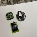 Handmade Lot Of 3 Costume Pendants / Charms Blown Art Glass Mix Photo 10