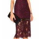 Alexis  Midi Lace Overlay Cut Out Dress Burgundy Purple Size M Photo 0