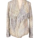 Joie SOFT  knit open cardigan with fringe in ombré creams and grays. Size XS. EUC Photo 1