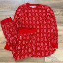 Stars Above  Large Pajamas Set Womens Sleepwear Thermal Red Winter Snowflake NWT Photo 0