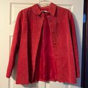 Peter Nygard NYGARD Red Suede Leather Jacket Size 14 Photo 0