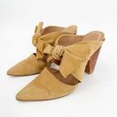 Ulla Johnson  Lucia Tan Suede Bow Mules Heeled 36 Photo 25