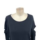 n:philanthropy n:Philanthrophy Gloria Long Sleeve Cutout Top Tee Shirt Black Size Medium Photo 2