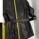 Cole Haan  351M2014 Size M Belted 100% Genuine Lambskin Leather Jacket Black Photo 10