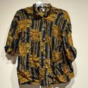 Amuse Society  Palm Tree Black and Gold button down shirt size large Photo 0