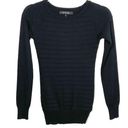 Energie  Black Striped Raglan Long Sleeve Lightweight Sweater Small Photo 0