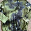 Say Anything  women’s large green tye dye waffle top Photo 4