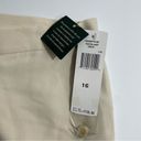 Ralph Lauren NWT Lauren  Silk Pants Size 16 Montblanc Cream Trousers 33” Length Photo 3