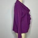 Charter Club Woman Felted Wool Ruffle Jacket- Purple 1X Photo 1