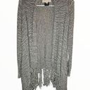 Lovestitch  Chevron Duster Cardigan Waterfall Open Front Marled Fringe Small Photo 0