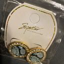 Superstar Accessories Snake Print Stud Zirconia Earrings Gold, Gray, & Black NWT Gray Photo 3