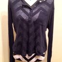 Vince  Navy Blue Long Sleeve Lightweight Button Up “Vintage” Women’s Shirt Photo 0