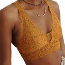 Aerie Large AE Eyelash Gold Lace Padded Plunge Bralette Adjustable Straps Photo 0