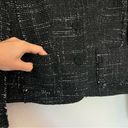 Ann Taylor  Wool Blend Tweed Black Fringed Blazer Jacket Size 2 Petites Photo 3