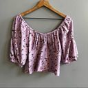 Roommates  Floral Crop Top Mauve Pink Purple Large NWT Photo 1