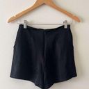 ZARA Black High Waisted Satin Effect Trouser Shorts Size Medium Photo 2