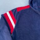 Tommy Hilfiger Vintage 90s  Navy Blue Red Fleece Hoodie Zip Up Jacket Photo 3