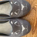 Cliffs by White Mountain | Novelty Cat Embroidery Grey Flat | Women's Size 9W Photo 3