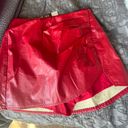 Pitaya Red Leather Mini Skirt Photo 0