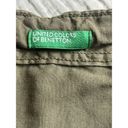 United Colors Of Benetton Benetton Flat Front Wide Leg Linen/Cotton Army Green Pants Womens Size XL Photo 4