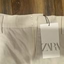 ZARA NWT  Womens Pleated  Pockets Cream Summer Linen Wide Leg Pants Sz XS Photo 4