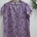 Christopher & Banks Womens Pastel Floral Top Purple Lilac Paisley Lightweight Textured Blouse Photo 0