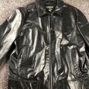 Banana Republic  Jacket Womens XL Black Genuine Leather Motorcycle Bike Bomber Photo 3