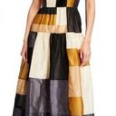 Ulla Johnson  Minerva Patchwork Midi Dress Blue Gold Size 8 Photo 0