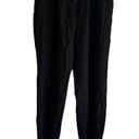Emporio Armani  Pull On Jogger Pants 100% Lyocell Button Pockets Solid Black 8 Photo 0