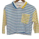 Hang Ten  Vintage Blue and Yellow Striped Top Size S Photo 0