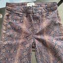 L'AGENCE L’AGENCE Margot High Rise Cropped Skinny Python Snake Print Jeans Brown 25 NWOT Photo 2