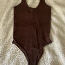 Aura Brown Ribbed Bodysuit Photo 0