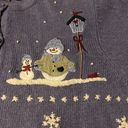 Croft & Barrow Croft Barrow‎ Winter Cardigan Purple Snowman Wool Blend Holiday Christmas XL Photo 5