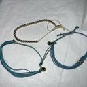 Pura Vida  Set of Three Blue and Gold Bead Stackable Bracelets Photo 0