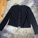 Black Floral Lace Knit Cardigan Photo 3