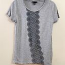 Jason Wu  by Target Gray with Black Lace Print Top Photo 1