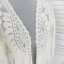 Rebellion  Again Lace Boho Kimono Cadigan Duster Cream Small Midi Photo 4