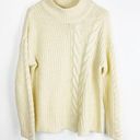 Poof New York  Ivory Knit Mock Neck Long Sleeves Sweater, Size Large Photo 0